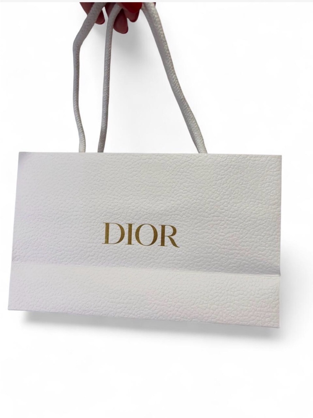 Dior White Gift Paper Bag Gold DIOR Logo